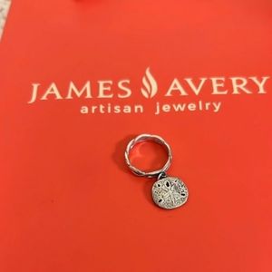 Rare & Retired James Avery Braided Band Dangle Ring with Sand Dollar Charm
